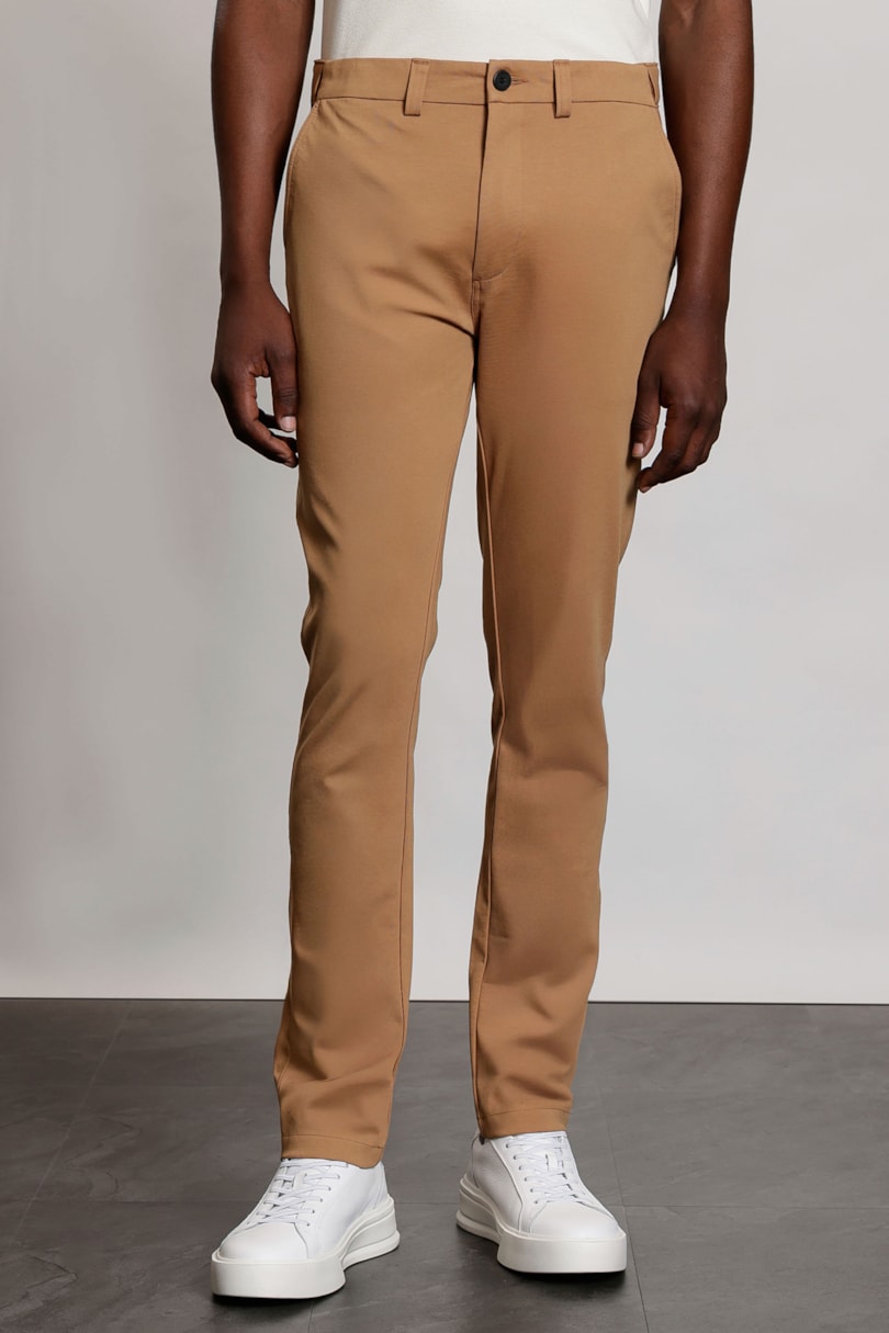 Calça Chino de Malha Moovex Caqui Safari