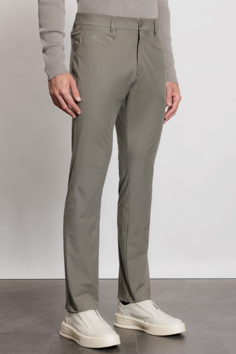 Calça Five Pockets Bonded Verde Sálvia