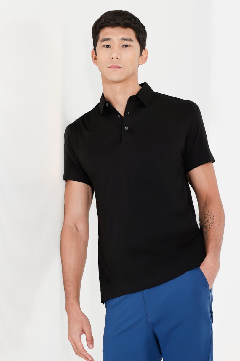 Polo Manga Curta Seamless Preto