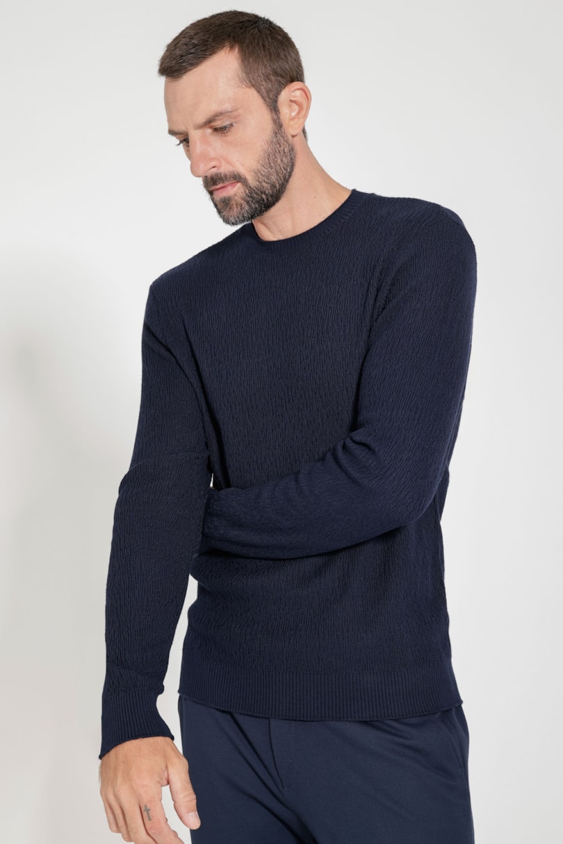 Suéter de Tricot Grafiato Missão Impossível Marinho